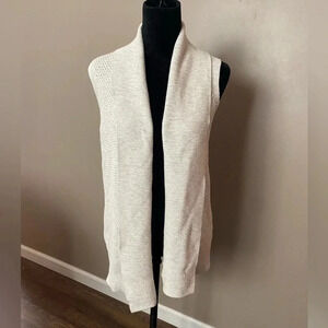 GAP open cardigan sweater shawl collar textured cream ivory cotton women’s sz M